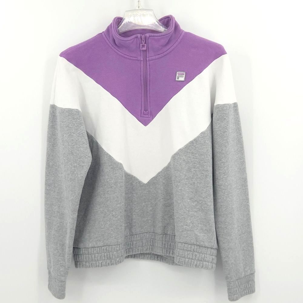 FILA Ekanta Pullover Sweatshirt 1/4 Zip Womens Size Large Athletic Workout Gym